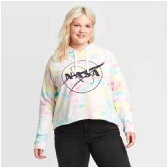 Grayson Threads NWT Womens XXL Tie-Dye NASA Logo space Hooded Sweatshirt - Picture 1 of 9